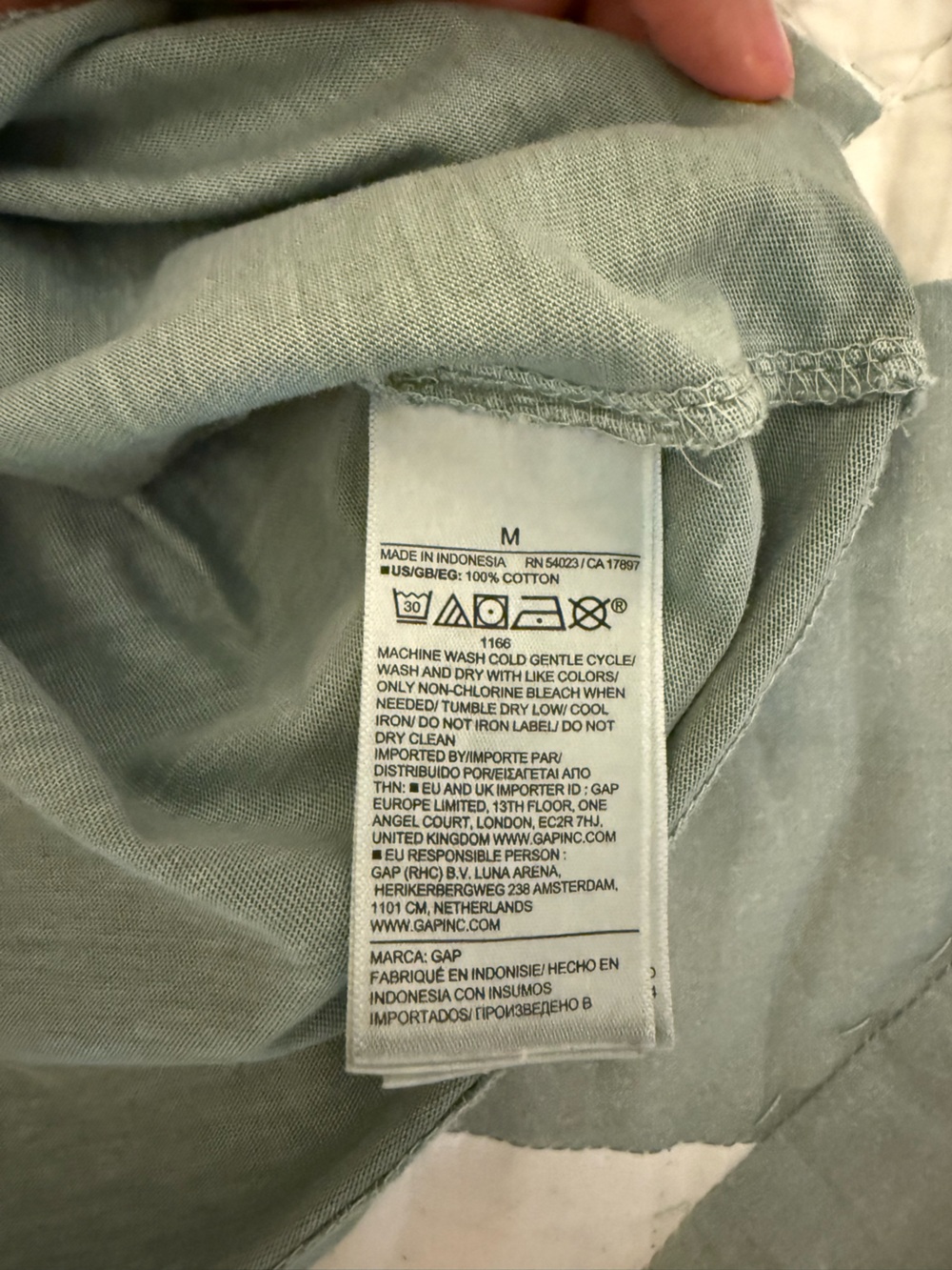 GAP Organic Cotton VintageSoft T-Shirt in Sage Green - Picture 11 of 11